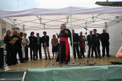 Un momento durantw l'inaugurazione del Centro don Vecchi ter